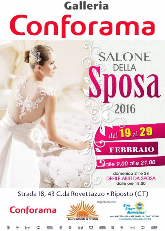 Salone della Sposa 2016: Dal 19 al 29 Febbraio 2016 Riposto (CT)