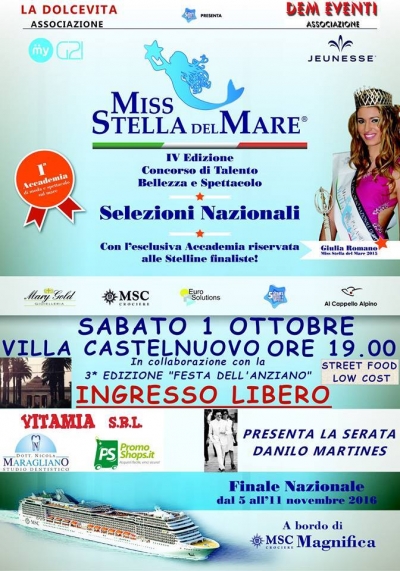 Selezioni Miss Stella del Mare: 1 Ottobre 2016 Palermo