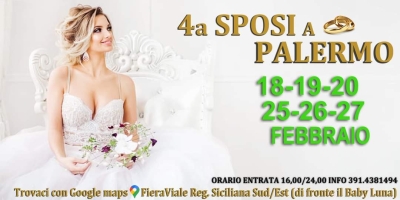 Fiera Sposi a Palermo 18-19-20-25-26-27 Febbraio 2022