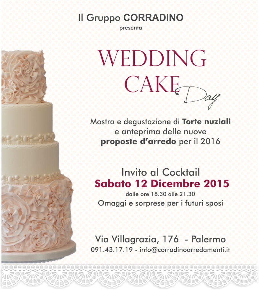 Il Gruppo Corradino presenta:Wedding Cake Day 12 dicembre 2015 Palermo