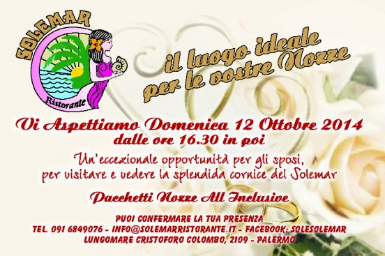 Evento Sposi SolemarRistorante  12 Ottobre 2014 Palermo
