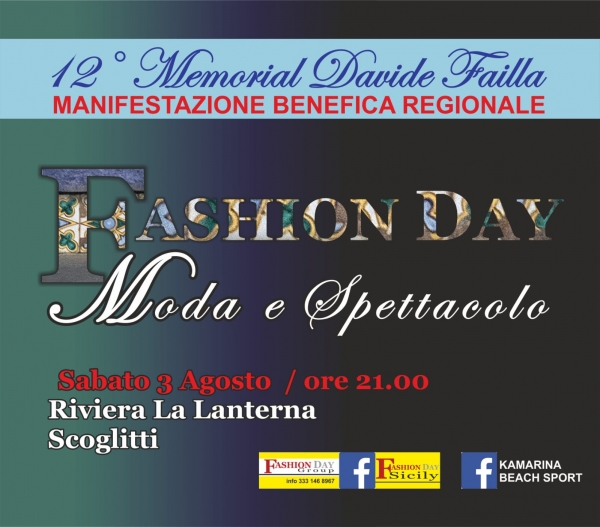 Fashion Day "Moda e Spettacolo": 3 Agosto 2019 Scoglitti (TP)