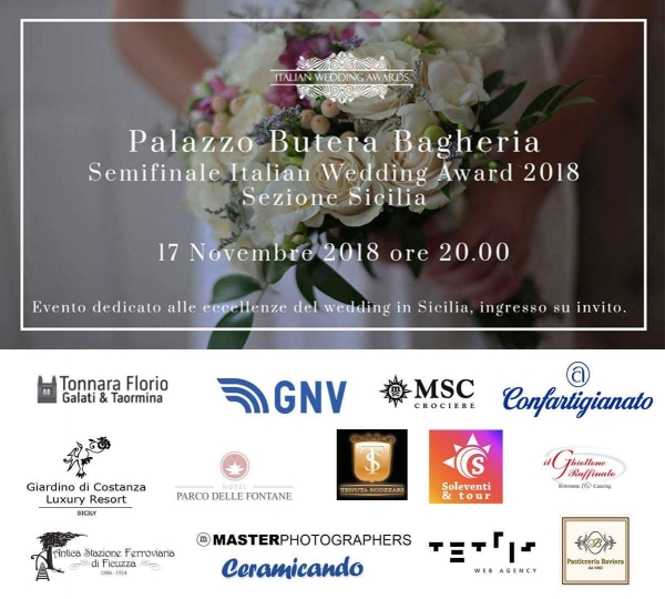 Italian Wedding Awards-Eccellenze Siciliane del Wedding: 17 Novembre 2018 Bagheria (PA)