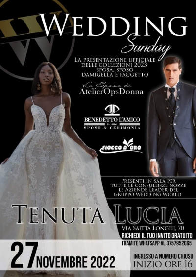 Wedding Sunday: 27 Novembre Tenuta Lucia - Palermo