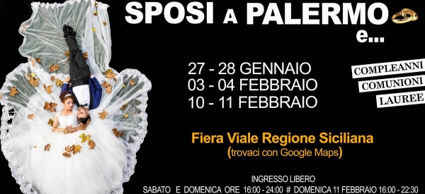 Fiera Sposi a Palermo: 27-28 Gennaio, 03-04 / 10-11 Febbraio 2024
