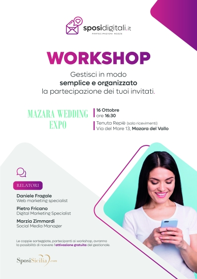 Workshop Sposi Digitali: 16 Ottobre 2022 Mazara del Vallo
