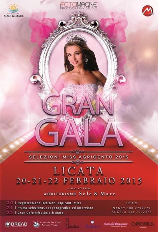 Selezione Miss Agrigento 2015: Dal 20  al 22 Febbraio 2015 Licata